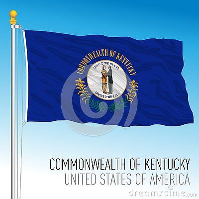 kentucky-federal-state-flag-united-states-vector-illustration-blue-sky-background Flag Signs, Blue Sky Background, Sky Background, Flags Of The World, State Flags, Commonwealth, Eu Flag, United States Of America, Country Flags