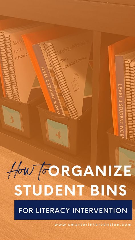 The process of organizing helps create the feeling of being in control (which is helpful since we work in a setting that often feels a bit chaotic!). In this blog, we’re sharing our process for keeping our students’ materials organized. We see students in an intervention setting but this same strategy could apply to the classroom as well! Keep reading to learn more. Student Folders, Literacy Intervention, Book Bins, Progress Report, High Frequency Words, Reading Intervention, Student Organization, Word Activities, How To Organize