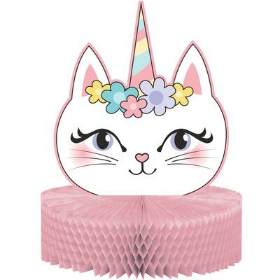 Table Centerpiece Decorations, Cat Birthday Party, Kitty Party, Unicorn Cat, Cat Party, Party Look, Party Centerpieces, Party Tableware, Unicorn Party