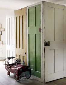 Booth Crush: Old Doors as Displays and Room Dividers Doors Room, Door Room, Portable Walls, Reclaimed Doors, Diy Room Divider, Room Divider Doors, Doors Repurposed, Pedal Car, Vintage Doors