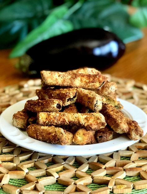 Air Fryer Eggplant Fries Eggplant Fries Air Fryer, Vegetable Fries, Fries Air Fryer, Air Fryer Eggplant, Recipe For Air Fryer, Air Fryer Zucchini, Eggplant Fries, Baby Eggplant, Ninja Air Fryer