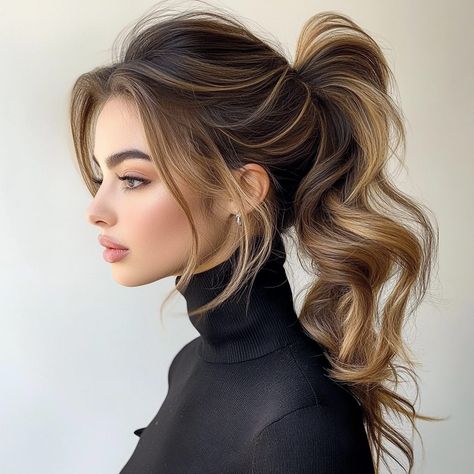 Ponytail Hairstyles: 20 Vibrant Ways to Rock the Latest Trends - Hair Guru Ponytale Hairstyles, Two Block Hair, Hairstyle Wallpaper, Tf2 Oc, Low Ponytail Hairstyles, Side Ponytails, Chic Ponytail, French Braid Ponytail, Wedding Hairstyles Bridesmaid