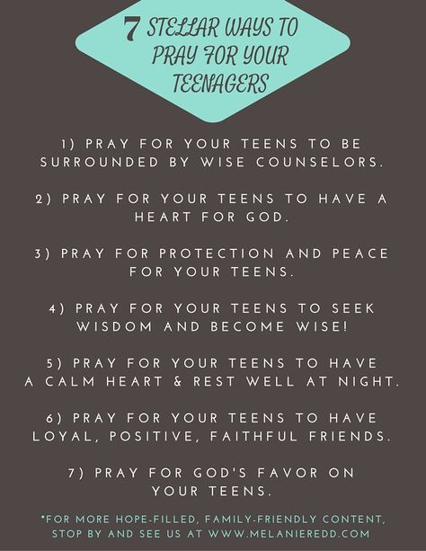 Are you the parent or grandparent of a teenager? As you are raising them and seeking to wisely deal with them, why not pray for them? Here are 7 great ideas for how you can pray for your teenagers PLUS a FREE PRAYER PRINTABLE! Prayer For Son, Prayer For My Children, Parenting Boys, Parenting Teenagers, Prayer For Family, Christian Parenting, Super Quotes, Prayer Board, Parenting Teens