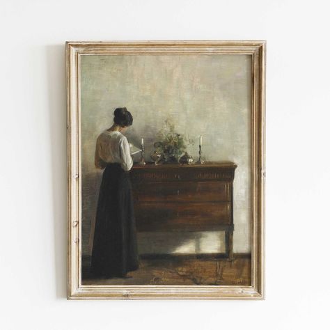 Antique Wall Decor, Antique Painting, Seni Vintage, Portrait Vintage, Antique Portraits, Space Artwork, Wooden Dresser, Digital Reading, Antique Oil Painting