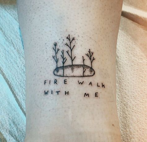 Twin Peaks Tattoo Minimalist, Twin Peaks Tattoo Ideas, Fire Walk With Me Tattoo, Walk With Me Tattoo, Film Tattoo Ideas, Color Tatoos, Twin Peaks Tattoo, Cheetah Tattoo, Stick Poke