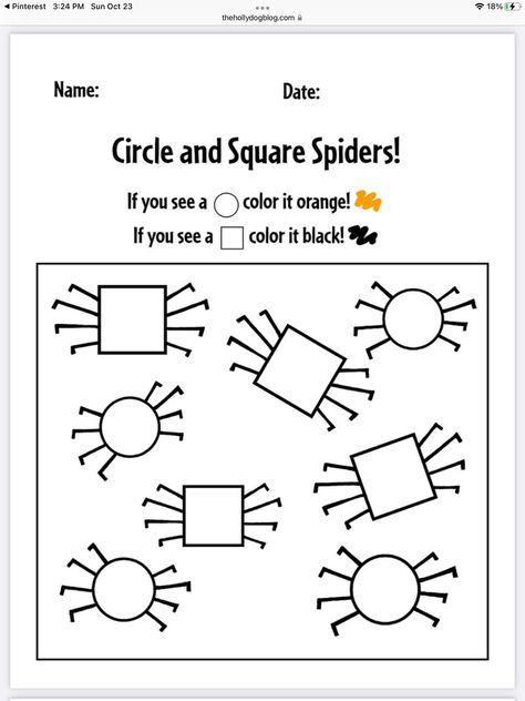 October Worksheets, Halloween Worksheets Preschool, Seeds Preschool, Spiders Preschool, Shapes Kindergarten, October Activities, November Activities, Halloween Worksheets, Worksheets For Preschool