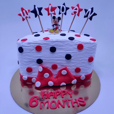 6month Birthday Cake, 6month Birthday, Cake Half Birthday, Birthday Cake Mickey Mouse, Cake Mickey Mouse, Half Birthday Cake, Mickey Cakes, Mickey Mouse Cake, Half Birthday