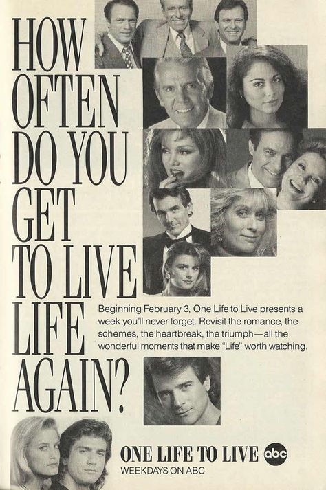 Joe Lando, One Life To Live, Dr Quinn, Vintage Nostalgia, Tv Guide, Print Ad, General Hospital, One Life, Soap Opera