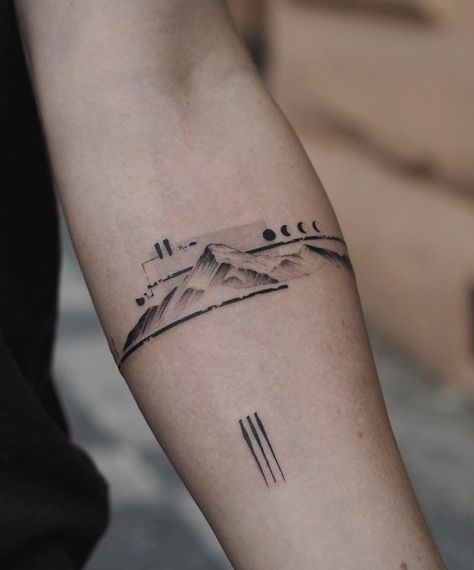 Explore Tattoo Traveling, Traveler Tattoos, Small Travel Tattoos, Tattoo Ideas Travel, Watercolor Bike, Tattoos For Women Unique, Travel Tattoo Ideas, Moon Globe, Adventure Tattoo