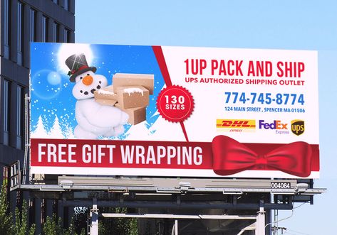 Entry #76 by angiras23 for Christmas Holiday billboard | Freelancer Job Posting, Free Gift Wrapping, Gift Store, Christmas Design, Christmas Holidays, Christmas, Gifts, Design