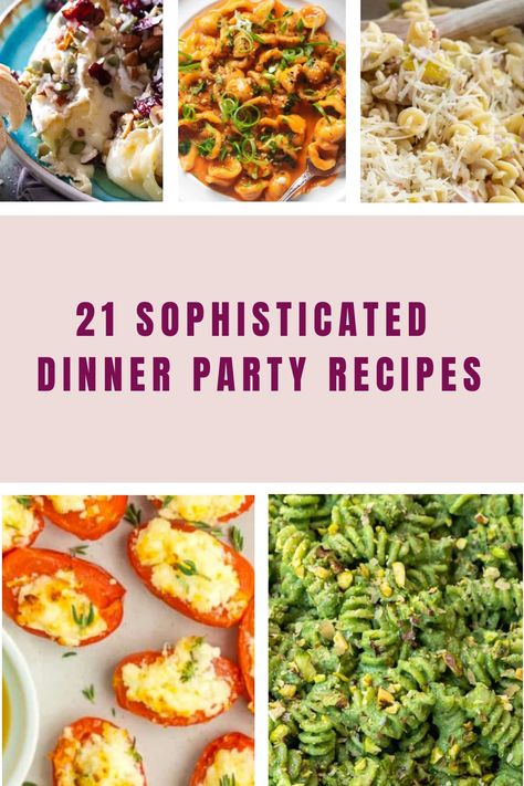 Looking to impress your guests at your next dinner party? Explore our collection of elegant dinner party recipes that are guaranteed to wow everyone at the table. From appetizers to desserts, we have everything you need to create a memorable dining experience. Whether you're hosting a formal gathering or a casual get-together, we've got you covered with these exquisite recipes for a dinner party. Elevate your hosting skills and treat your friends and family to an unforgettable culinary event wit Recipes For Hosting Dinner, Meals To Impress Guests, Exquisite Recipes, Simple Pasta Recipes, Dinner Party Dishes, Fancy Dinner Recipes, Simple Pasta, Gourmet Meals, Healthy Vegetarian Dinner