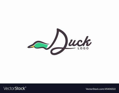 Flying Duck Illustration, Duck Typography, Duck Logo Design, Logo Reference, Flying Duck, Dog Logo Design, Duck Illustration, Duck Logo, Duck Recipes