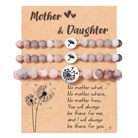 PRICES MAY VARY. ¡¾ Mother & Daughter Bracelet ¡¿No matter where we are going, no matter how far we are apart from each other, It is always the love between a mother and a daughter that binds them together tightly. Wearing this bracelet set with your mother/daughter, telling her that the love between you and her is forever! ¡¾ Gift for Mother and Daughter ¡¿This Mother Daughter Bracelet contains two bracelets with different sizes of beads and metal plates carved with dandelion pattern. The small Mother Daughter Bracelet Set, Daughter Bracelets, Dandelion Pattern, Daughter Bracelet, Bracelet Valentines, Mother Daughter Bracelets, Metal Plates, Bracelets Set, Mothers Day Gifts