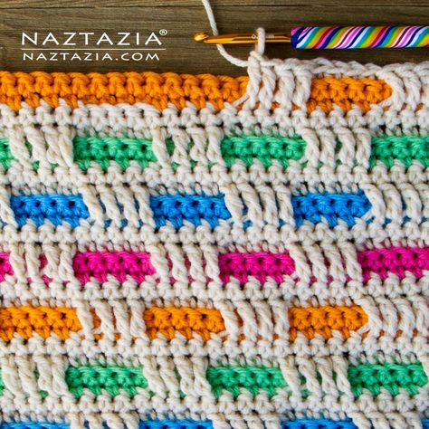 Crochet Ribbon Stitch - Naztazia ® Ribbon Stitch, Crochet Blanket Stitch Pattern, Crochet Ribbon, Cozy Crochet Patterns, Crochet Stitches Free, Crochet Afgans, Easy Crochet Blanket, Crochet Blanket Designs, Crochet Stitches Video