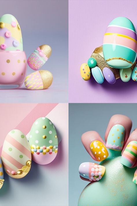 Hop into Spring with festive Easter egg nails Easter Egg Nails, Egg Nails, Creative Easter Eggs, Easter Nail Art, Nails Fun, Easter Nails, Nails Ideas, Easter Egg, Stylish Nails