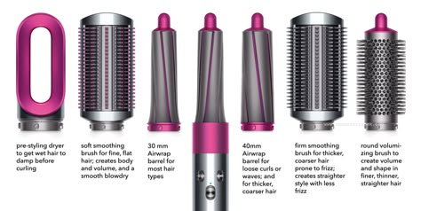 DYSON AIRWRAP STYLER FOR WAVES, CURLS, VOLUME, SMOOTH FINISH - Beautygeeks Dyson Airwrap Attachments, Dyson Hair Tools, Dyson Air Wrap Attachments, Dyson Air Wrap Tips, Dyson Hair Dryer Attachments, Dyson Airwrap Hairstyles, Dyson Dryer, Dyson Products, Curls Volume