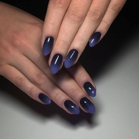 Mommy Nails, Semi Nails, Black And Blue Nails, Gell Nails, Black Ombre Nails, Faded Nails, Blue Ombre Nails, Nail Art Designs Diy, Gradient Nails