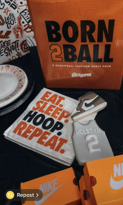 2nd Basketball Birthday Party, Basketball Theme 2nd Birthday Party, Sports 2nd Birthday Party, The Chosen One First Birthday Basketball, Basketball 2nd Birthday Party, Second Birthday Basketball Theme, Born To Ball Birthday Theme, Born To Ball Birthday, One Year Old Basketball Theme Party