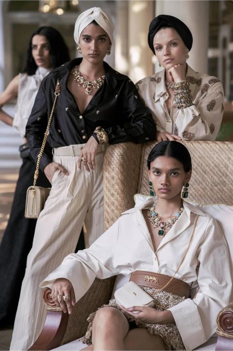 Sabyasachi International Resort 2024 Indian Jewelry With Western Outfit, Sabyasachi Designs, Runway Model Aesthetic, Street Style India, Fashion In India, Resort 2024 Collection, Sabyasachi Mukherjee, Street Style Jewelry, Resort 2024