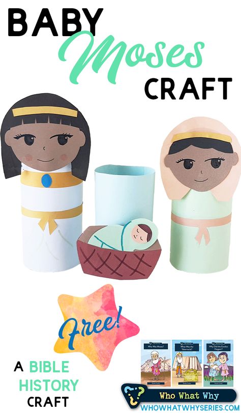 Teach your kids about God's provision with this baby Moses craft for kids featuring baby Moses in the basket, Miriam, and Pharaoh's daughter. Moses In A Basket Craft, Baby Moses Craft, Moses In The Basket, Baby Moses Crafts, Moses Craft, Biblical Homeschooling, Homeschool Advice, Baby Moses, Parenting Girls