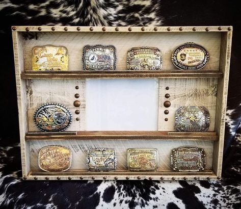 COMING SOON! Bringing back some new styles to 2023! NEW COLORS COMING SOON! 8 count buckle display with 8x10 centered frame. Whitewash… | Instagram Buckle Display Case, Belt Buckle Display, Buckle Display, Make A Belt, Trophy Case, Buckle Holder, Barndominium Floor Plans, Whitewash Wood, Brown Walls