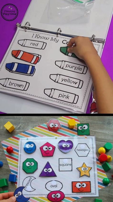 Back to School Activity Binder (Preschool)- fun busy bag ideas for toddlers and preschoolers! Download the PDFs to make a interactive binder. Great for classrooms or at home! Shapes, colors, tall to short, abc, alphabet learning activities. #backtoschool #classroomideas #activitybinder #binder #preschooleducation #preschoolfun #craftymorning Busy Bag Ideas, Uppfostra Barn, Aktiviti Prasekolah, Aktiviti Tadika, Activity Binder, Maluchy Montessori, Back To School Activity, Aktiviti Kanak-kanak, Alphabet Learning