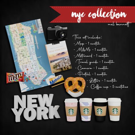 NYC COLLECTION | Patreon Sims 4 Restaurant, New York City Travel, Cc Sims, City Travel, Sims Cc, The Sims, Sims 4, Coffee Cups, Van