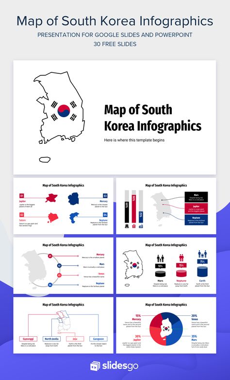 Korea Infographic, Map Of South Korea, About South Korea, Easy Korean Words, Ppt Presentation, Korean Words, Google Slides Themes, Ppt Template, Microsoft Powerpoint