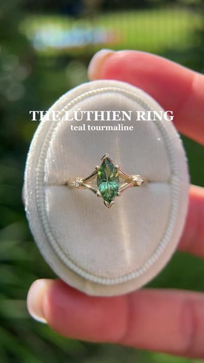 Green Tourmaline Engagement Ring, Green Engagement Rings, Boho Engagement Ring, Dream Rings, Wedding Aesthetics, Tourmaline Engagement Ring, Ring Inspo, Cute Engagement Rings, Unique Engagement Ring