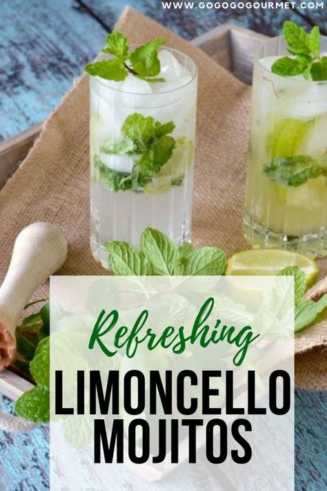 Lemoncello Recipes Drinks, Limoncello Mojito, Limoncello Sangria, Limoncello Drinks, Cocktail Punch, Patchwork Joggers, Limoncello Cocktails, Mojito Ingredients, Limoncello Recipe