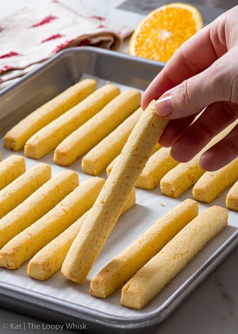 Shortbread Sticks Recipe, Cookie Straws, Seasonal Cupcakes, Orange Shortbread Cookies, Loopy Whisk, Orange Shortbread, Cookie Sticks, Orange Cookies, Cooking Cookies