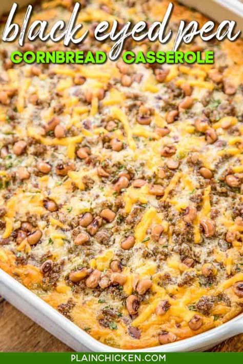 Stuffed Cornbread Casserole, Black Eyed Pea Cornbread, Blackeyed Pea Recipes, Cornbread Casserole Recipe, Blackeyed Peas, Black Eyed Peas Recipe, Cornbread Salad, Black Eyed Pea, Cornbread Casserole