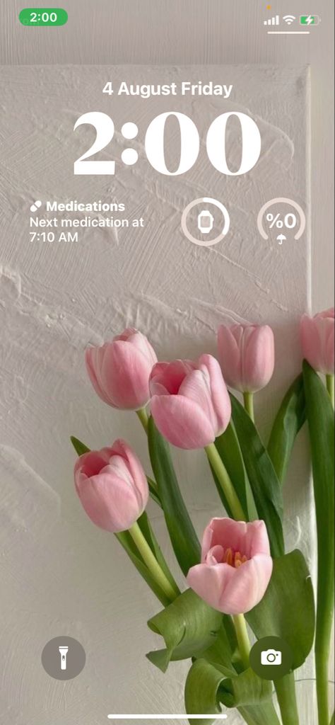 Pink Tulips Wallpaper Aesthetic, Ios16 Aesthetic, Home Screen Customization, Pink Home Screen, Flower Lockscreen, White Wallpaper For Iphone, Wallpaper Widget, Lockscreen Ideas, Iphone Pink