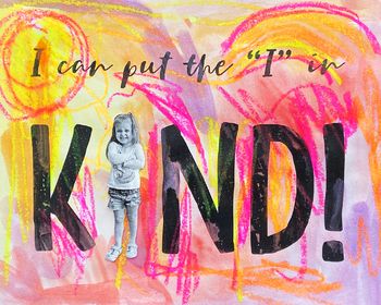 "I can put the 'i' in KIND!" in three different options.::Print on white cardstock & have artists color and/or paint all around. Take photos of artists crossing their arms & print to size to fit in the slot for the 'i' in KIND. Meet The Artist Preschool, Color Themed Preschool Activities, Kindergarten August Crafts, Kindness Art Kindergarten, World Kindness Day Activities For Toddlers, I Am Special Crafts For Toddlers, Manners Art Preschool, Kind And Helpful Me Activities Preschool, We Put The Kind In Kindergarten