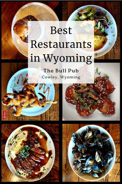 Looking for incredible restaurants in Wyoming for celebration dinners or fine dining? The Bull Pub is worth going a little off the beaten path. Visit Yellowstone National Park and travel the short way to Cowley to experience the menu at the Bull Pub. Best places to eat while visiting Wyoming. Yellowstone Restaurants, Laramie Wyoming, Visit Yellowstone, The Bull, Craft Cocktails, Menu Items, Off The Beaten Path, Yellowstone National, Best Places To Eat