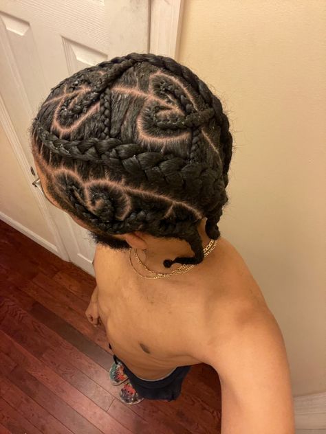 Heart Twist Hairstyle, Braided Hairstyles For Men Long Hair, Braid Styles For Men Long Hair, Cornrow Ideas For Men, Black Men Hairstyles Braids, Box Braids For Men, Cornrow Styles For Men, Black Boy Hairstyles, Cornrow Designs