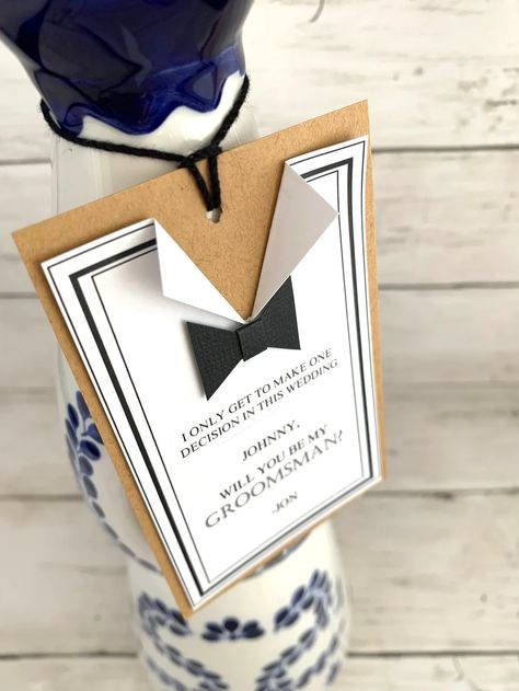 Bar Themed Groomsman Proposals Under $15 Beer Tag, Be My Best Man, Groomsmen Invitation, Bottle Gift Tags, Wedding Day Cards, Ring Bearer Gifts, Be My Groomsman, Best Man Gift, Bottle Tags