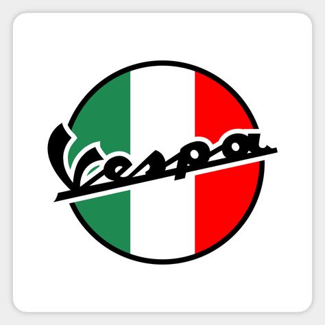 italian vespa -- Choose from our vast selection of stickers to match with your favorite design to make the perfect customized sticker/decal. Perfect to put on water bottles, laptops, hard hats, and car windows. Everything from favorite TV show stickers to funny stickers. For men, women, boys, and girls. Vespa Logo Design, Vespa Sticker, Italian Vespa, Vespa Logo, Logo Design Art, New Template, Hard Hats, Funny Stickers, Custom Stickers