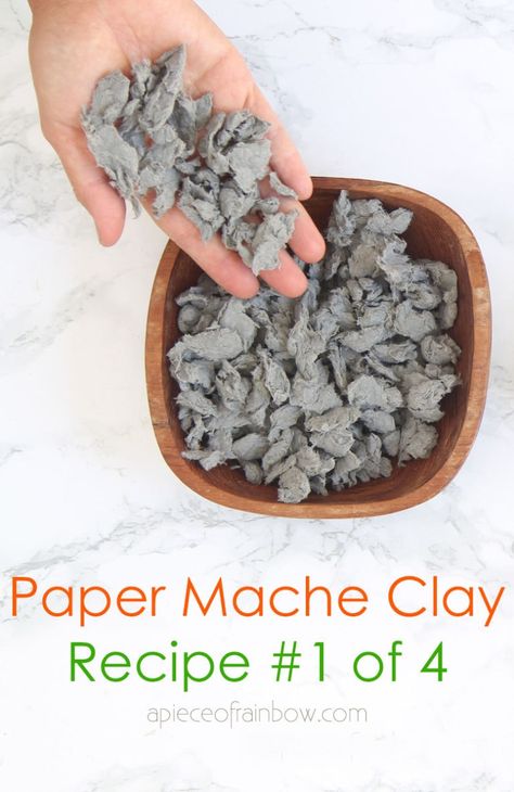 4 Best DIY paper mache clay recipes for home decor & kids crafts! Easy to make with pulp, flour paste, or glue, some without joint compound! – A Piece of Rainbow Realistic Paper Flowers, Paper Mache Wall Art, Paper Mache Recipe, Diy Paper Mache, Paper Mache Paste, Clay Recipes, Clay Recipe, Paper Mache Projects, Paper Mache Mask