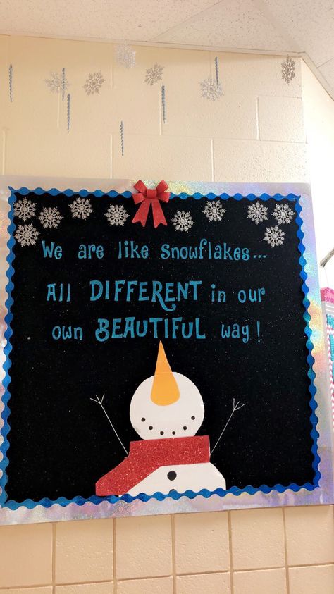 Winter Decorations Ideas For School, Winter Office Bulletin Boards, Winter Classroom Decorations Ceiling, Frosty Bulletin Board Ideas, Winter Boards Bulletin For Daycare, School Holiday Bulletin Boards, Winter Bulletin Boards For Preschoolers Preschool, Christmas Bulletin Board Ideas For Nursing Home, Christmas Bulletin Boards For School Hallways