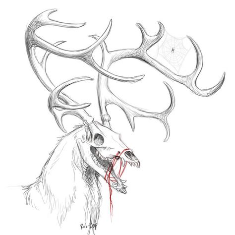 Concept 5: Skull Mask | The Endless Forest Deer Skull Reference, Creepy Deer, Deer Skull Mask, Deer Monster, Deer Skull Drawing, Forest Mask, Deer Skull Tattoo, Forest Concept, Monster Skull