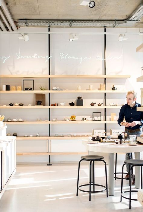 Love the lettering that's hanging above the shelves Housewares Store, Workshop Studio, Home Goods Store, Retail Shelving, 카페 인테리어 디자인, Retail Store Design, Studio Interior, Retail Interior, Store Interior