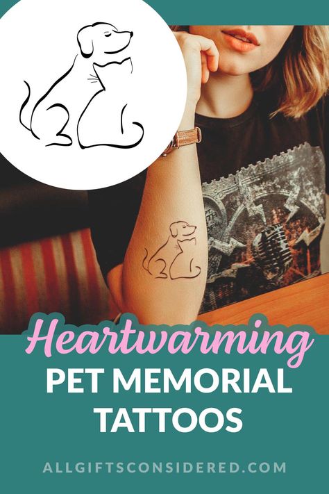 Tattoos are the perfect way to remember your beloved pet! Check out these memorial tattoos for your pet Animal Tribute Tattoos, Tattoos For Cats That Passed, Pet Remembrance Tattoo, Lost Pet Tattoo, Tattoos For Dogs That Passed, Pet Memorial Tattoos, Running Tattoos, Pet Sympathy Quotes, One Word Tattoo