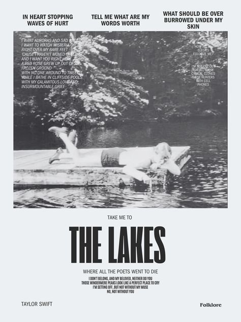 Lakes Taylor Swift, The Lakes Taylor Swift, Folklore Taylor Swift, Posters Ideas, Blondie Girl, Poster Collage, Soft Grunge Aesthetic, Taylors Version, Taylor Swift Posters