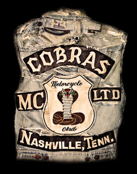 Cobras MC Nashville Gang Color, Biker Logo, Motorcycle Gang, Gang Culture, Biker Clubs, Cb 750, Biker Gang, Motorcycle Vest, Biker Vest