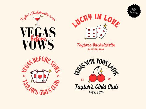 Vegas Now Vows Later, Bachelorette Party Ideas In Vegas, Vegas Themed Bachelorette Party, Bachelorette Branding, Party Branding, Bachelorette Logo, Las Vegas Bride, Las Vegas Bachelorette, Vegas Bachelorette Party