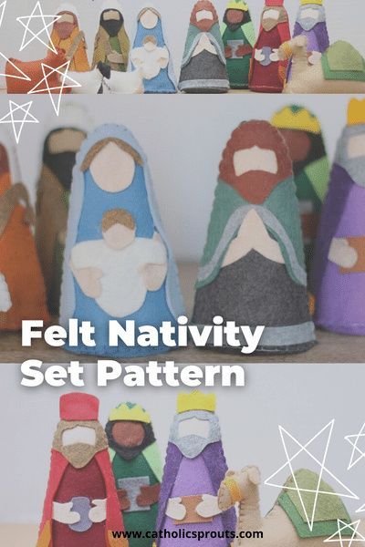 Felt Nativity, Diy Nativity, Baby Mobil, Nativity Crafts, Christmas Nativity Scene, Felt Christmas Ornaments, Set Patterns, Christmas Nativity, Nativity Set