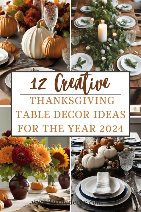 Get inspired with "12 Creative Thanksgiving Table Decor Ideas for the Year 2024." From rustic woodland themes to modern minimalist styles, discover fresh ways to elevate your Thanksgiving table. Perfect for adding a stylish touch to your holiday gatherings. Pin now for must-try ideas! #ThanksgivingTableDecor #HolidayDecor2024 #ThanksgivingIdeas #FallTableDecor #TableSettingIdeas Friendsgiving Dinner Table Decorations, Modern Thanksgiving Decor Fall Table, Rustic Thanksgiving Table Decor, 2024 Thanksgiving Table Decor, Setting A Thanksgiving Table, Thanksgiving Table Decorating Ideas, Simple Friendsgiving Tablescape, Thanksgiving 2024 Decor, Thanksgiving Table Ideas Decor