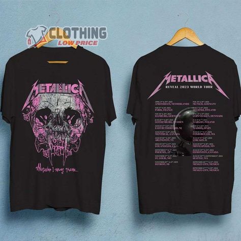 Metallica Reveal 2023 World Tour Merch, Metallica Wherever I May Roam Song Shirt, Metallica Tour Dates And Setlist 2023-2024 T-Shirt Check more at https://clothinglowprice.com/product/metallica-reveal-2023-world-tour-merch-metallica-wherever-i-may-roam-song-shirt-metallica-tour-dates-and-setlist-2023-2024-t-shirt/ Metallica Merch, Metallica Tour, Metallica Black, Day Of The Shirt, Metallica Shirt, Metallica T Shirt, Shirt Inspiration, Tour Merch, Thrash Metal