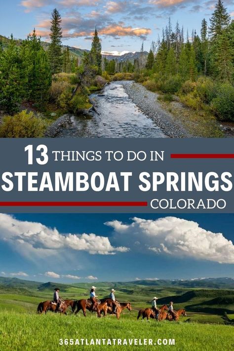 Steamboat Springs, Colorado is one of America's great natural playgrounds and is filled with outdoor activities. Whether you are a beer nerd, nature enthusiast, wellness seeker, or Olympian, Steamboat Springs presents the best that the Rocky Mountains has to offer. Here are 13 things to do in Steamboat Springs that you and your family will love. Steamboat Springs Colorado Fall, Steamboat Colorado, Vail Ski Resort, Natural Playgrounds, Vacay Ideas, Steamboat Springs Colorado, Colorado Trip, Colorado Fall, Nature Enthusiast